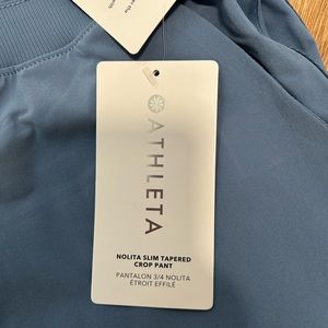 Athleta Nolita Slim Tapered Crop Pant Blue NWT work commute dress pants 2.